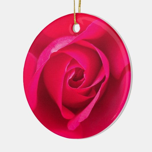 Romantic Red Pink Rose v2 Keramisch Ornament (Links)