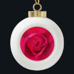 Romantic Red Pink Rose v2 Keramische Bal Ornament<br><div class="desc">Romantische roze en rode roos.</div>