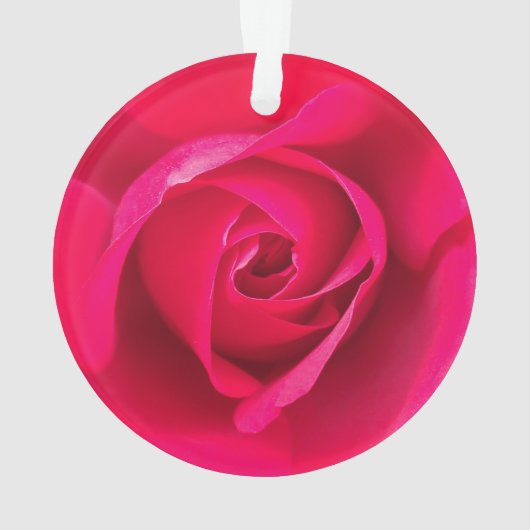 Romantic Red Pink Rose v2 Ornament (achterkant)