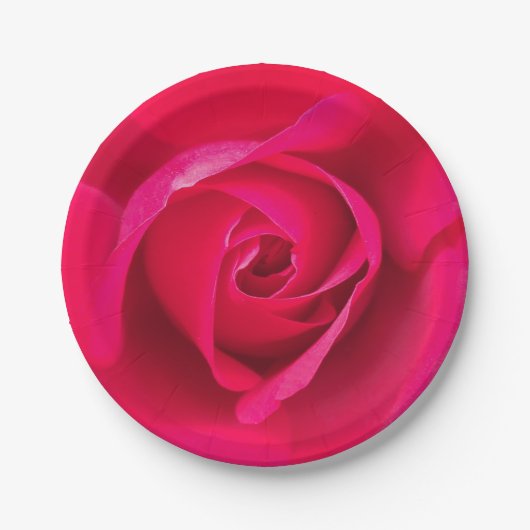Romantic Red Pink Rose v2 Papieren Bordje (Voorkant)