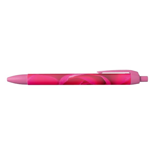 Romantic Red Pink Rose v2 Zwarte Inkt Pen (Bovenkant)