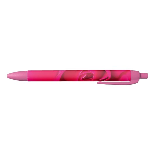 Romantic Red Pink Rose v2 Zwarte Inkt Pen (Bodem)