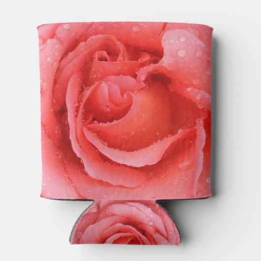 Romantic Red Pink Rose Water Druppelt Koelbox Blikjeskoeler (Achterkant)