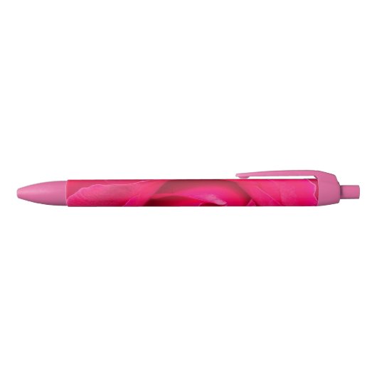 Romantic Red Pink Rose Zwarte Inkt Pen (Bovenkant)