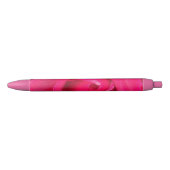 Romantic Red Pink Rose Zwarte Inkt Pen (Voorkant)