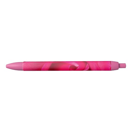 Romantic Red Pink Rose Zwarte Inkt Pen (Voorkant)