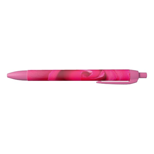 Romantic Red Pink Rose Zwarte Inkt Pen (Bodem)
