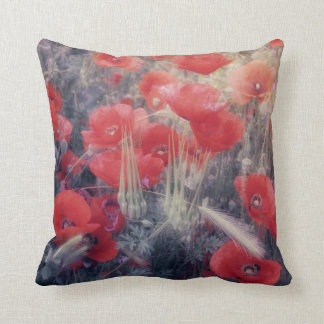 Romantic Red Poppy Field Modern Cushion Kussen