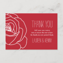 Romantic Red Rose, bedankt kaarten