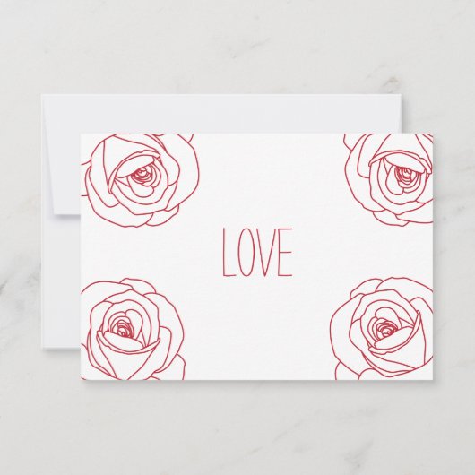 Romantic Red Rose, bedankt kaarten (Achterkant)