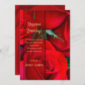 Romantic Red Rose Birthday Card Bedankkaart (Voorkant / Achterkant)