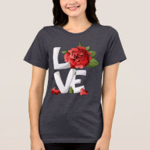 Romantic Red Rose Botanical Love Typography