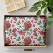 Romantic Red Rose Buds & Petals with Foliage Tissuepapier (Geschenk)