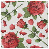 Romantic Red Rose Foliage Botanical Garden Bloom Stof (Swatch)