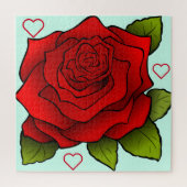 Romantic Red Rose - Harten Legpuzzel (Verticaal)