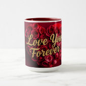 Romantic Red Rose Heart "Love You Forever" Mok (Midden)