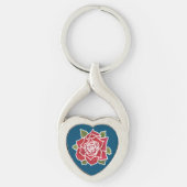 Romantic Red Rose Heart-vormige Sleutelhanger (Voorkant)