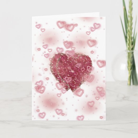 Romantic Red Rose Hearted Valentijnsdag Card Feestdagen Kaart (Voorkant)