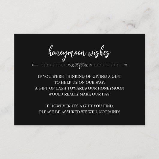 Romantic Red Rose Honeymoon Wish Card Informatiekaartje (Voorkant)