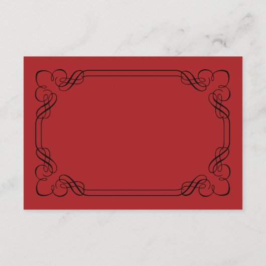 Romantic Red Rose Honeymoon Wish Card Informatiekaartje (Achterkant)