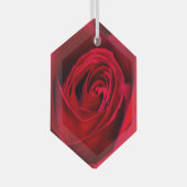 Romantic Red Rose in volle bloei Glas Ornament (Voorkant Rechts)