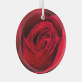 Romantic Red Rose in volle bloei Glas Ornament (Voorkant Rechts)