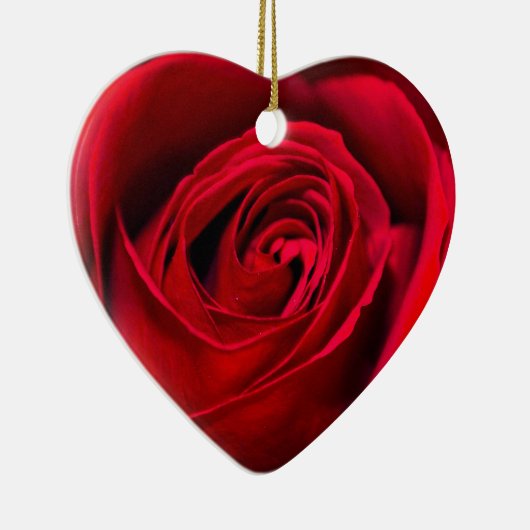 Romantic Red Rose in volle bloei Keramisch Ornament (Rechts)