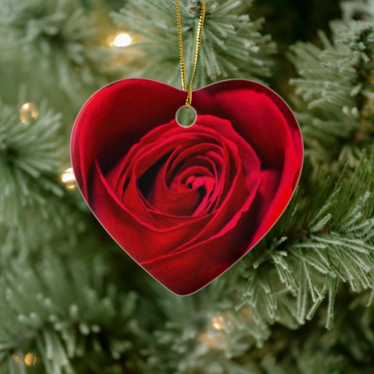 Romantic Red Rose in volle bloei Keramisch Ornament (Boom)