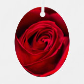 Romantic Red Rose in volle bloei Metalen Ornament (Voorkant)