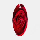 Romantic Red Rose in volle bloei Metalen Ornament (Voorkant links)