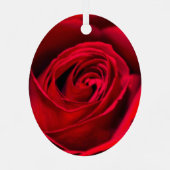 Romantic Red Rose in volle bloei Metalen Ornament (Achterkant)
