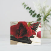 Romantic Red Rose Love Briefkaart (Staand voorkant)