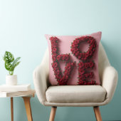 Romantic Red Rose 'LOVE' Floral Pillow Kussen (Stoel)