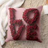 Romantic Red Rose 'LOVE' Floral Pillow Kussen (Deken)