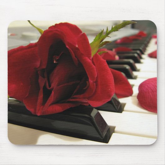 Romantic Red Rose Love Muismat (Voorkant)