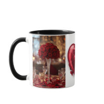 Romantic Red Rose love Valentine Hot Drink Coffee