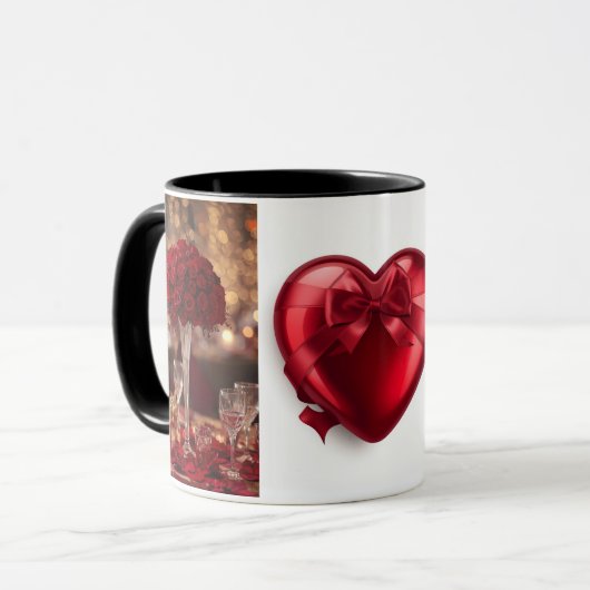Romantic Red Rose love Valentine Hot Drink Coffee Mok (Voorkant links)