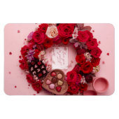 Romantic Red Rose Personalized Valentine Heart Magneet (Horizontaal)