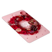 Romantic Red Rose Personalized Valentine Heart Magneet (Rechterzijde)