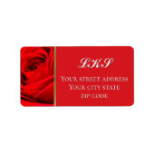 Romantic Red Rose Return Address Label (Voorkant)