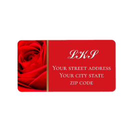 Romantic Red Rose Return Address Label