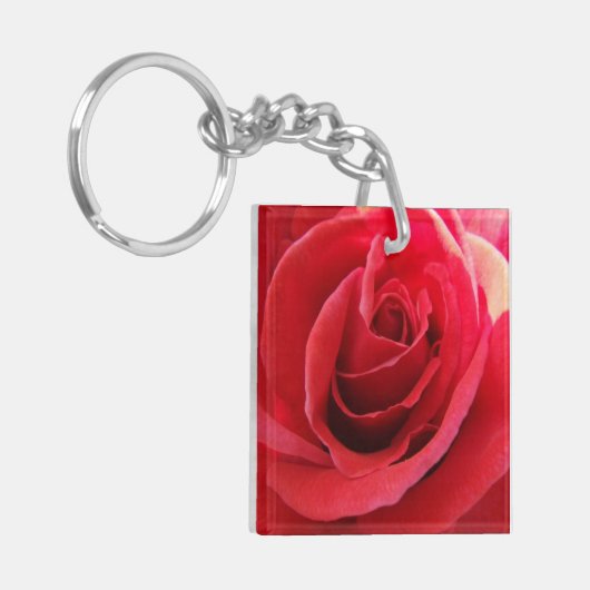 Romantic Red Rose Sleutelhanger (Voorkant Links)