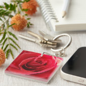 Romantic Red Rose Sleutelhanger (Voorkant Rechts)