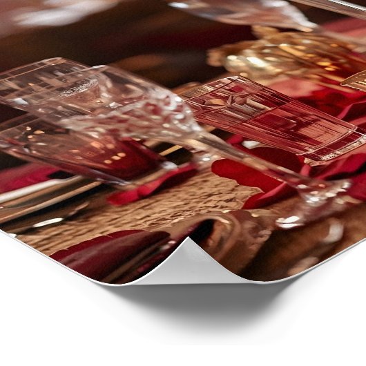 Romantic Red Rose Valentine Couple Wall Art Poster (Hoek)