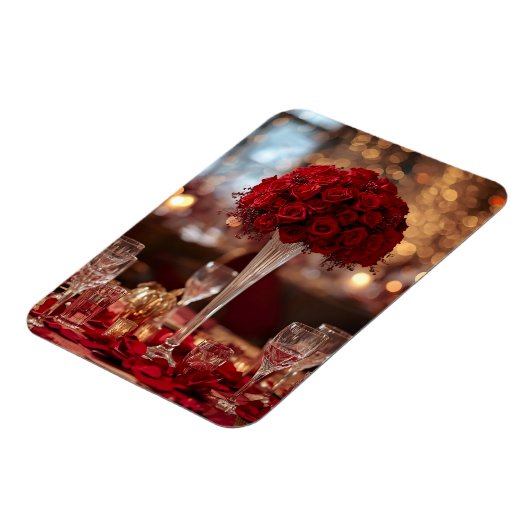 Romantic Red Rose Valentine Decorative Photo Magneet (Linkerzijde)
