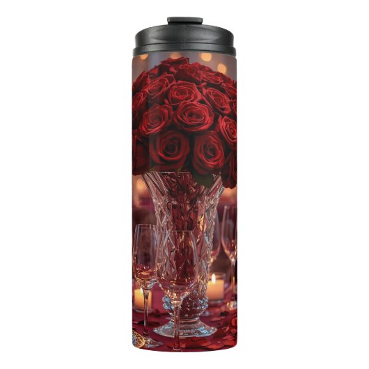 Romantic Red Rose Valentine Insulated Thermosbeker (Voorkant)