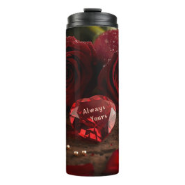 Romantic Red Rose Valentine Insulated Travel Water Thermosbeker