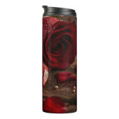 Romantic Red Rose Valentine Insulated Travel Water Thermosbeker (Geroteerd rechts)