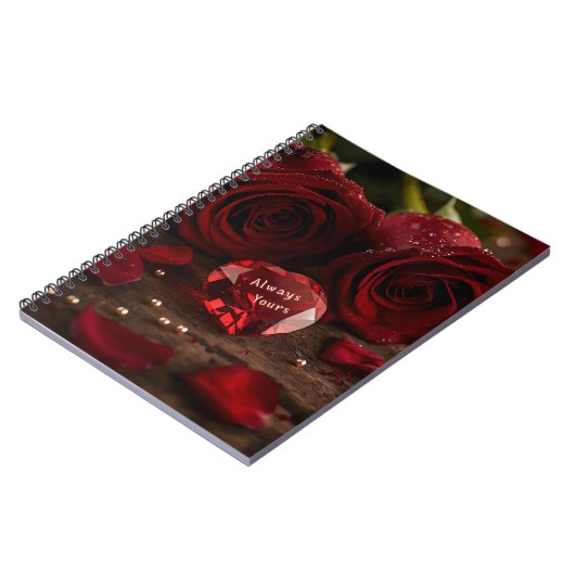 Romantic Red Rose Valentine Love Story Writing  Notitieboek (Linkerzijde)