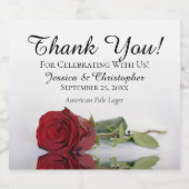 Romantic Red Rose Weddenschap Bedankt Bier Etiket (Enkel label)